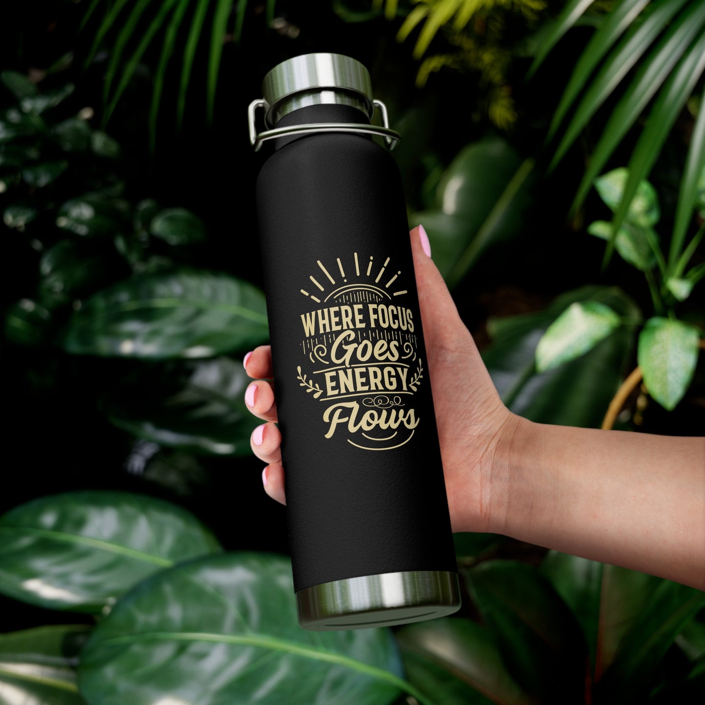 Copper Vacuum Insulated Bottle (22oz) | "Where Focus Goes"