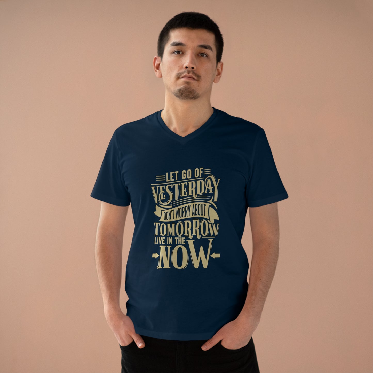 Men’s V-Neck T-Shirt | "Live in the NOW"