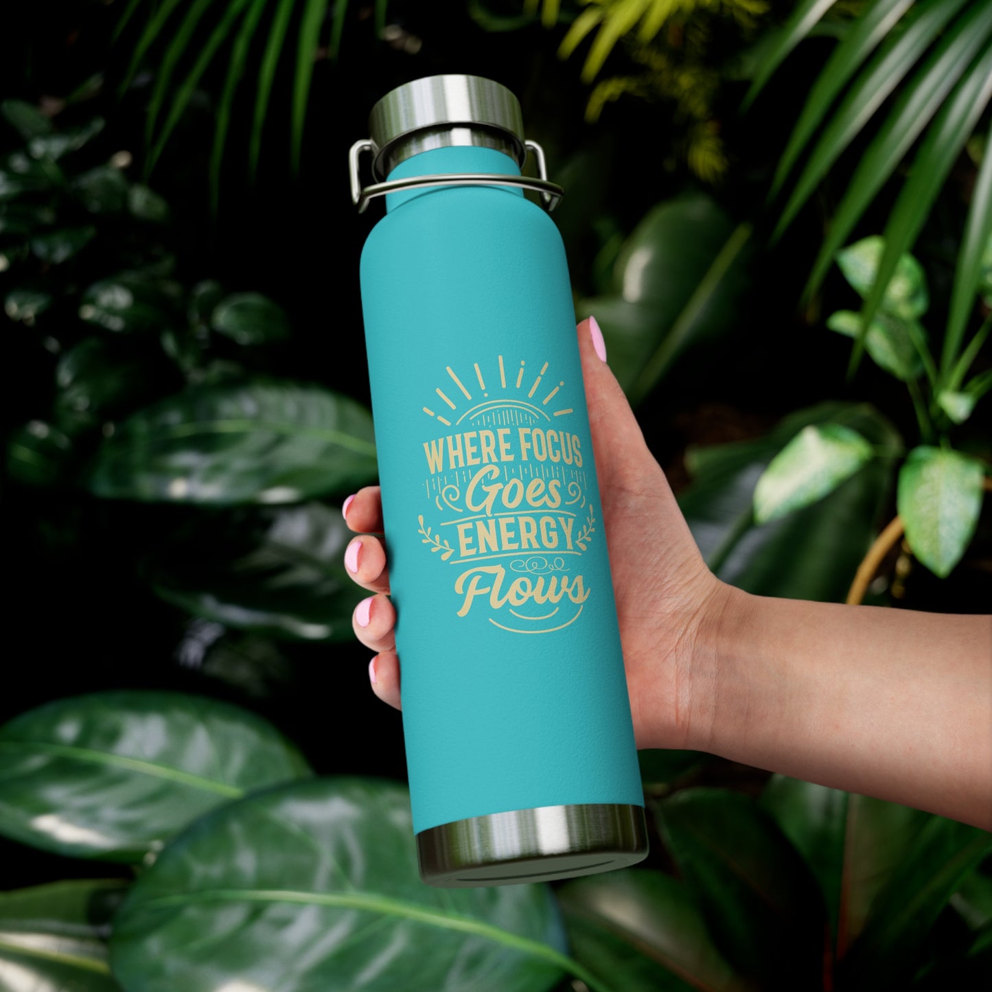 Copper Vacuum Insulated Bottle (22oz) | "Where Focus Goes"