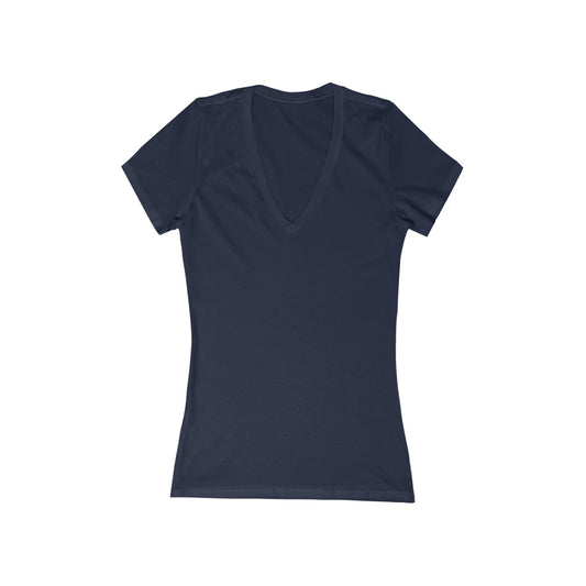 Women's Deep V-Neck T-Shirt | "Where focus goes"