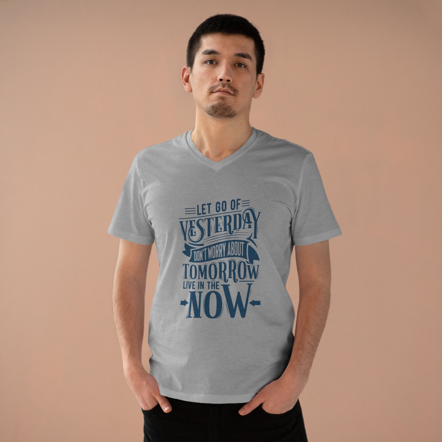 Men’s V-Neck T-Shirt | "Live in the NOW"